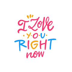 I love you is in various colors on a white background