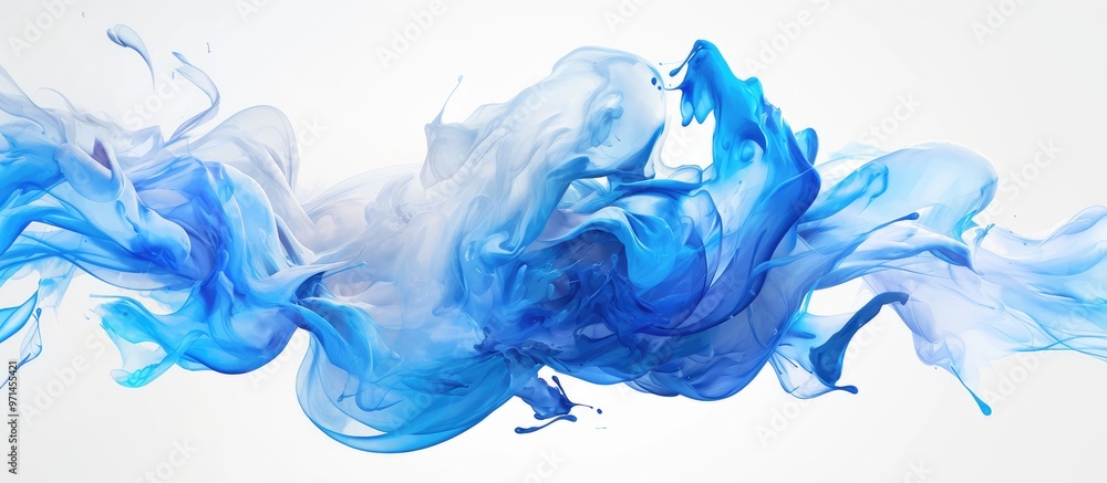 Poster abstract ink cloud painting in water isolated on a white background colorful paint splash creates a 