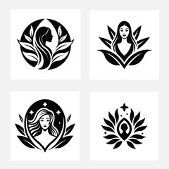 Fototapeta premium Women face silhouette vector illustration 