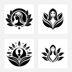 Obraz premium Women face silhouette vector illustration 