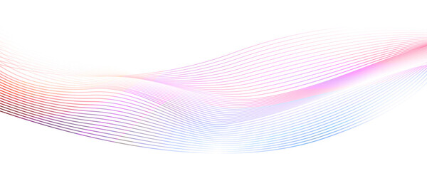 Abstract background with a glowing wave. Panoramic shiny moving lines design element. Modern purple, blue gradient flowing wave lines. Futuristic technology concepts. Web banner, banner backdrop
