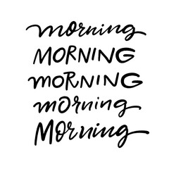 The word morning is clearly written in black ink on a white background