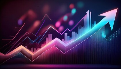 Background of a fintech ascending arrow chart