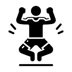 Black jumping jacks vector icon.