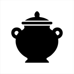 Clay pot icon silhouette vector illustration design on white background.