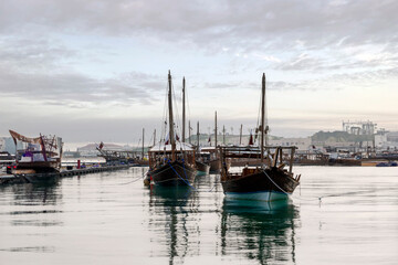 Fototapeta premium Traditional Dhow Boat Festival Katara Beach Qatar
