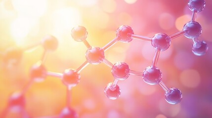 Colorful molecular structure representing scientific research and innovation in a vibrant and dynamic visual style.