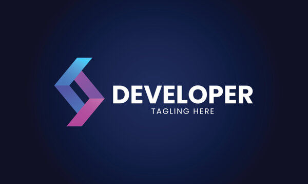 Simple And Modern Code Logo Design, Developer Logo, Programmer Logo, Coder Company Logo Design, Developer Coding Logo Vector Template