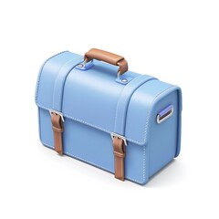 Briefcase icon white background, 3D Rendering, isometric isolated on a white background