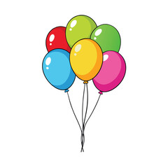 Vibrant Balloon Bunch Design Perfect for Party Invitations and Celebratory Branding.