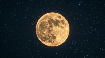 Fototapeta premium Full Moon in the Night Sky: A Celestial Spectacle