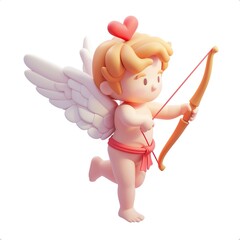 Cupid icon white background, 3D Rendering, isometric isolated on a white background