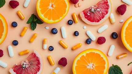 Citrus Fruits, Berries & Vitamins: A Healthy & Refreshing Food Photography