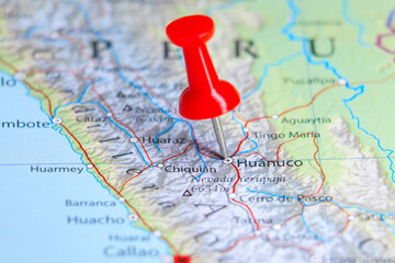 Huanuco, Peru pin on map