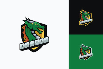 Dragon mascot logo design vector