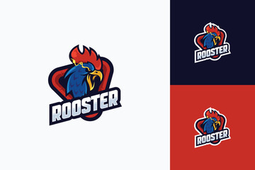 Naklejka premium Rooster mascot logo design vector
