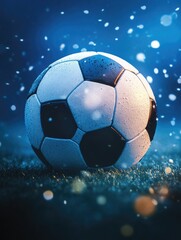 Fototapeta premium Soccer Ball on Lush Green Field