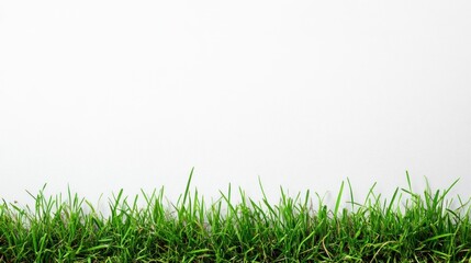 Fototapeta premium grass on the ground on the bottom part of the frame isolated on white background