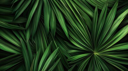 Lush Green Palm Leaves Background