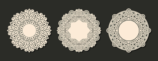 Vector isolated vintage label design with circle frame