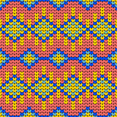 Knitted fabric design seamless. Knitting pattern illustration design for decoration, clothing, fabric texture 