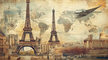 Vintage Paris Travel Montage