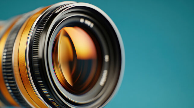A close up of a camera lens with the front facing us, AI