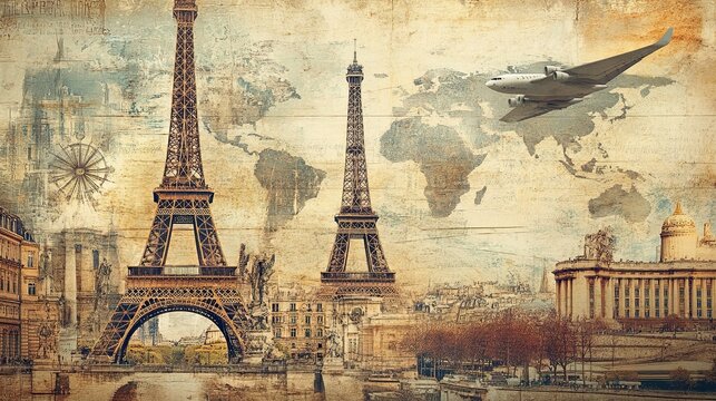 Vintage Paris Travel Montage