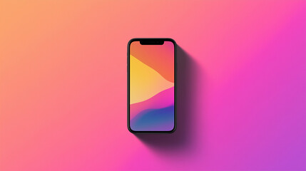 Editable Blank Phone Screen Mockup Isolated Colorful Background, Copy Paste Area For Text