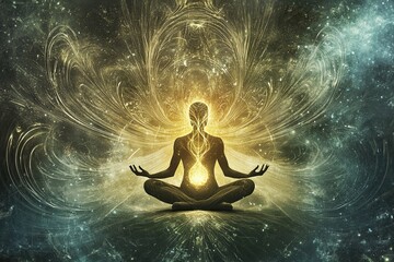 yoga in the lotus pose