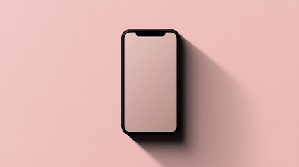 Editable Blank Phone Screen Mockup Isolated Soft Pink Background, Copy Paste Area For Text