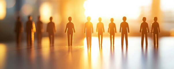 Process of human resource management blurred, banner panorama. Generative AI.