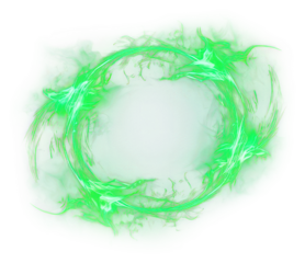 PNG Green fire light night black background.