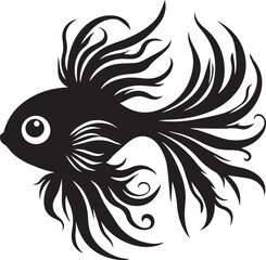 Fish icon black silhouette. Fisheries logo symbol