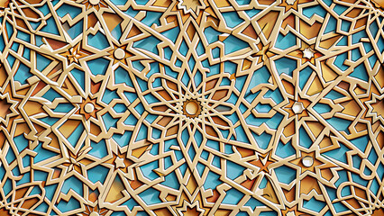 Colorful geometric artwork with a decorative style