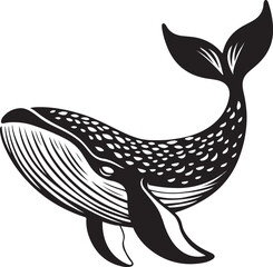 Stylish whale fish vector design