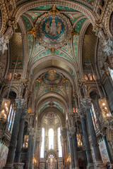 Basilica of Our Lady of Fourviere in Lyon, France