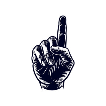 a hand with a finger pointing up with the word index finger on the top