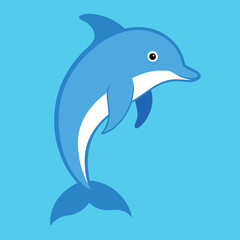       Bottlenose dolphin vector art illustration.
