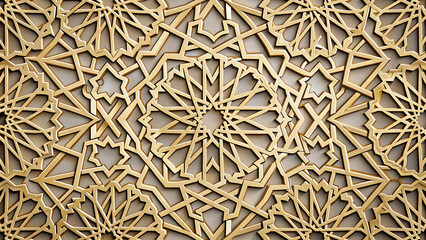 Golden Geomantic Pattern, potentially inspired by cultural or religious motifs.