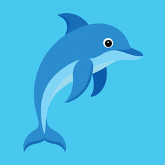 Fototapeta premium Bottlenose dolphin vector art illustration. 