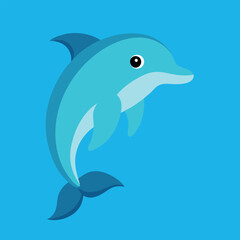       Bottlenose dolphin vector art illustration.
