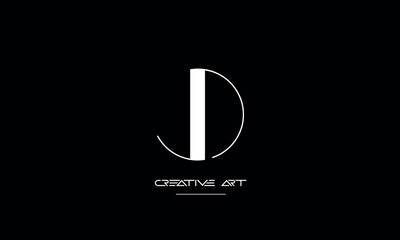 JD, DJ, J, D abstract letters logo monogram