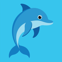       Bottlenose dolphin vector art illustration.
