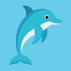       Bottlenose dolphin vector art illustration.
