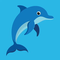       Bottlenose dolphin vector art illustration.
