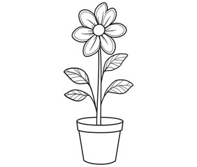 Flower in a pot cartoon flower illustration vector 