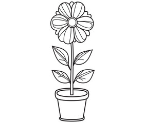 Flower in a pot cartoon flower illustration vector 