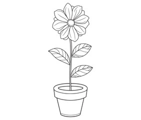 Flower in a pot cartoon flower illustration vector 