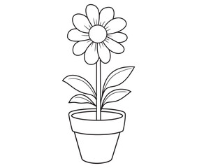 Flower in a pot cartoon flower illustration vector 